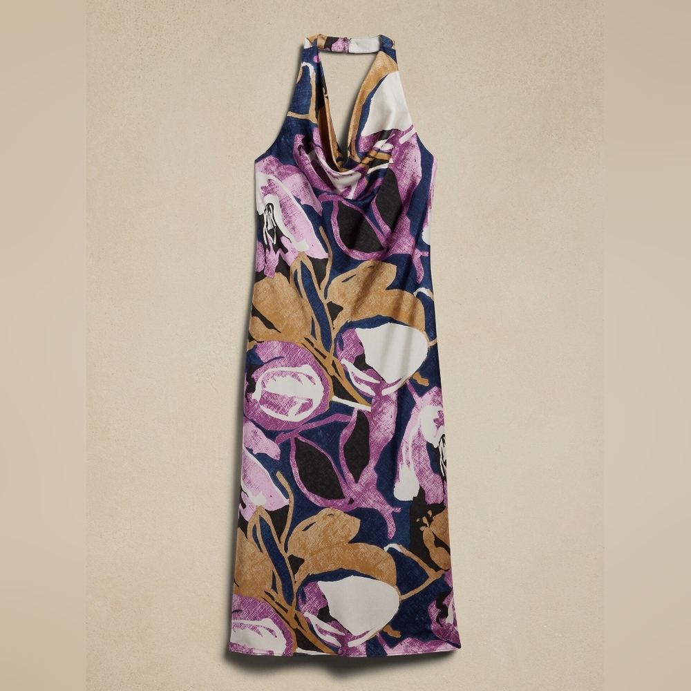 Banana Republic Factory Purple and Brown Maxi Dress